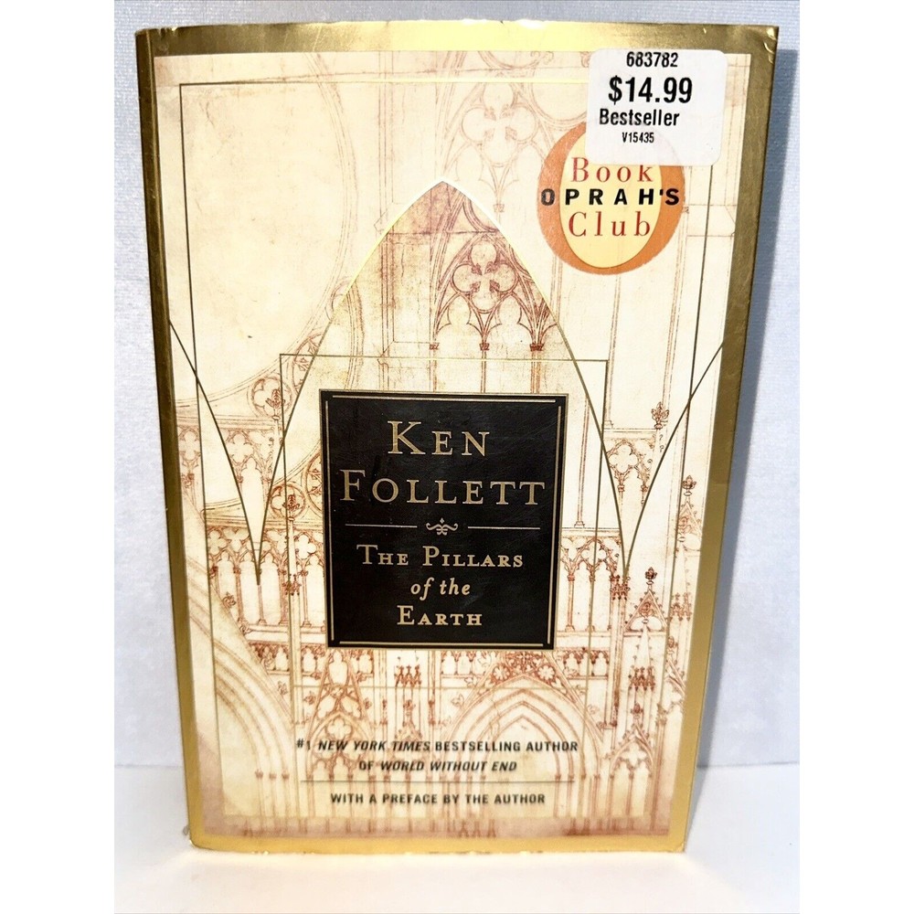 The Pillars of the Earth by Ken Follett 1989 Paperback Oprah's Book Club‎ book